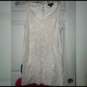 Short white floral pattern dress